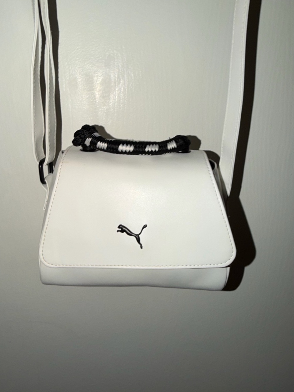 Puma White Crossbody Bag with Black Accents
